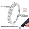 02b02b55d597536d NeeTim Full Moissanite Ring for Women S Sterling Sier with White Gold Plated Diamond Wedding Bridal Band Fine Jewelry