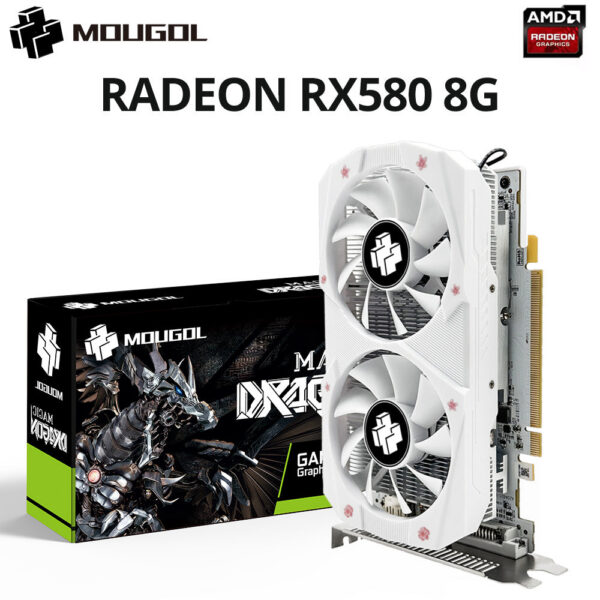 02d6bc67c4dcca81 MOUGOL Radeon RX580 2048SP 8G Graphics GDDR5 Memory AMD Gaming Card 256Bit DP DVI Interface Directx12 for Desktop Computers