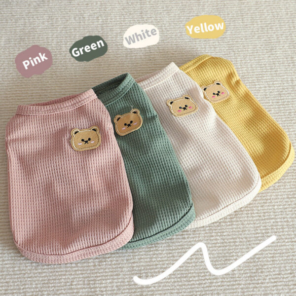 02e6047c32084f7d Bear Thickened with Veet Dog Clothes Cat Solid T-shirt Clothing Dogs Thin Small Fashion Chihuahua Pug Pet Vest York