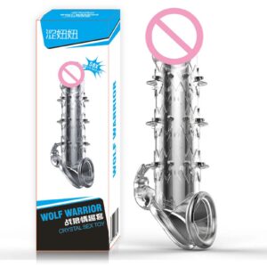 Reusable 3D Condoms Dick Extender Penis Enlarger Cock Sleeves with Dotted Ribbed Foreskin Ring Glans Sex Shop for Men Sex Toys