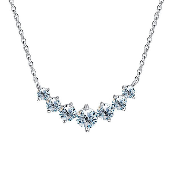 Real Moissanite Diamond for Woman Engagement Jewely with Certificates Sterling Sliver Plated White Gold Necklace