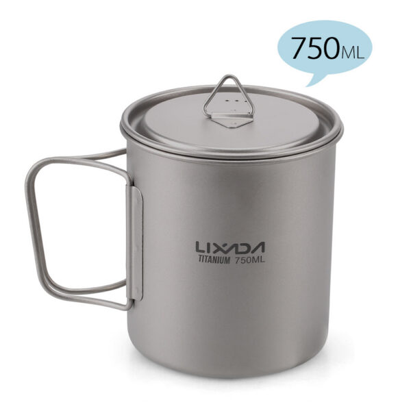 Titanium Outdoor Portable Camping Picnic Water Cup Mug with Foldable Handle 300ml 350ml 450ml 550ml 650ml / 750ml