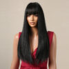 Black Long Straight for Women Natural Hair Synthetic Wigs Daily Cosplay Heat Resistant