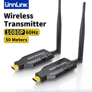 Unnk 50M HDMI Wireless Transmitter Receiver Video Extender Camera Laptop PC to TV Mirror Adapter 1080P 60Hz Display Dongle