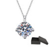 Smyoue 1ct VVS Moissanite Necklace for Women Simulated Lab Diamond Pendant Gift 100% Sterling Sier Wedding Jewelry Four-claw