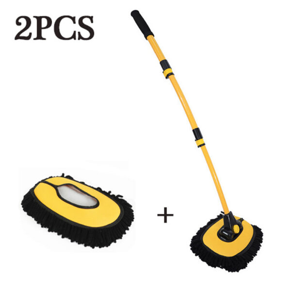 New Telescng Long Handle Mop Retractable Bent Bar Wash Brush Car Cleaning Tools