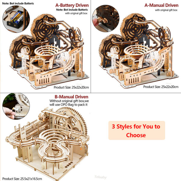 03332194b493a1af 3D Wooden Puzzle Marble Run Set DIY Assemble nical Model Building Kits STEAM Educational Toys for Adult Kids Birthday Gifts