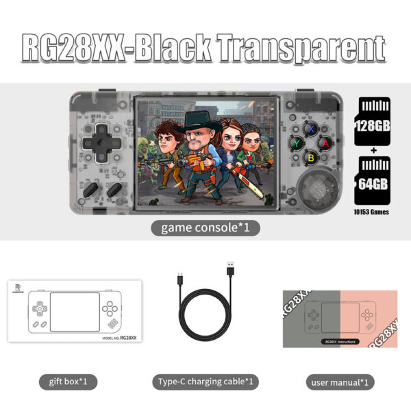 ANBERNIC RG28XX Retro Handheld Game Console 2.83-inch IPS Screen ux OS Built-in 3100mAH Battery 64G TF Card 5516 Games