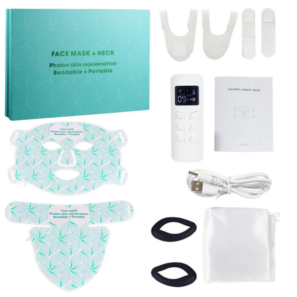 033ffea73d496237 LED 8 Colors Face Mask and Neck Red Light Near Infrared Therapy Anti Aging Wrinkle Acne Pore Oil Control Skin Tighten Whiten