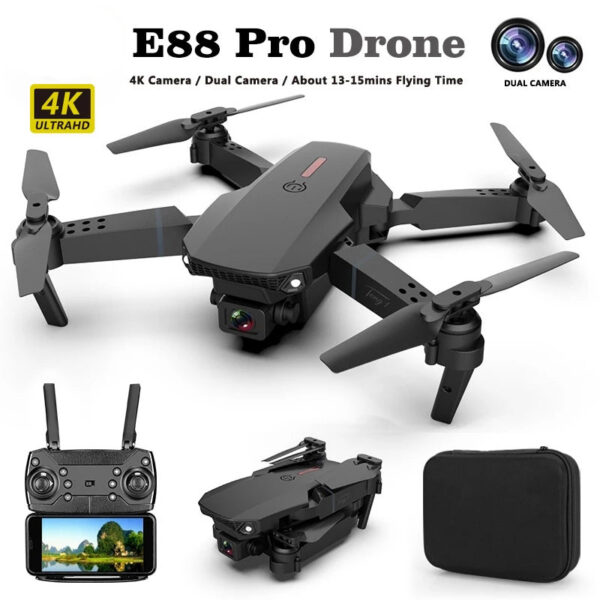 ZHENDUO E88 Pro Drone Profesional HD 4k Rc Dual-Camera Wide-Angle Head Remote Quadcopter Airplane Toy Helicopter