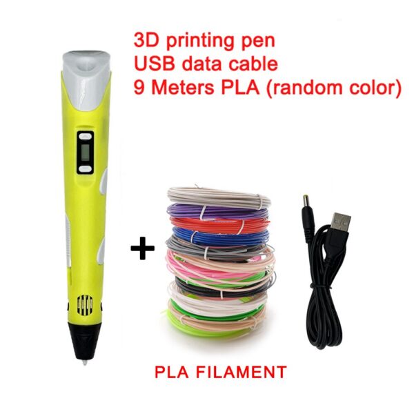 037016beb822ea0f USB 3D Printing Pen DIY Drawing 9M PLA Filament Three-dimensional Graffiti Toys Art Tools For Kids Birthday Christmas Day Gift