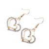 3 Pcs Shaped Of Earrings Pendant Necklace For Women Exquisite Fashion Rhinestone Double Heart Jewelry Set
