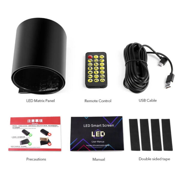 LED Sign Car Scrolg Advertising USB 5V Bluetooth App Control Light Custom Text Pattern Animation Programmable Display