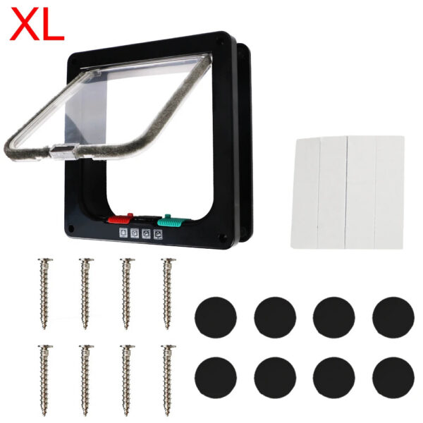 0385ea5cda807093 With 4 Way Lock Security Flap Door For Dog Kitten Cat Puppy Safety Gate Small Pet Supplies ABS Plastic