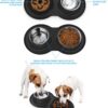 039a39bac91bd318 BurgeonNest Dog Bowl Slow Feeder,4 in 1 Dog Food and Water Bowl with Stand Slow Down Eating Dog Puzzle Bowl Set with Non-Skid Silicone Mat for Small Medium Dogs