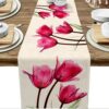 039c055c867b4c9d Tulip Linen Rustic Farmhouse Style Runner 13X70 Inch,Kitchen Dining Table Decoration for Indoor Outdoor Home