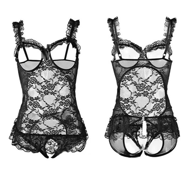 039d9eef4f8ff3dd Hot Women's Sex Lingerie Lace Open Breasts Bdsm Crotchless Bodysuit Sexy Underwear 18 Night Of Desire Babydoll Fantasy Clothing