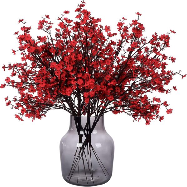 03b921861ad6fae6 Momkids 6 Pcs Babys Breath Bulk Artificial Faux Silk Flower Gypsophila Bouquet Winter Real Touch Fake Floral for Office Kitchen Wedding Restaurant Centerpieces Christmas Party Decor (White)
