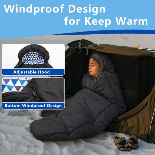 BISINNA XL Wide Sleeping Bag for Adults 3-4 Season Large Flannel Liner Single Warm Comfortable Lightweight for Camping Hiking Backpacking Outdoor with Compression Sack