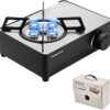 03be50058eb48f40 Odoland Portable Camping Stove 2200W Camp Stove Lightweight Butane Gas Stove for Camping Cooking Outdoor Backpacking and Picnic (Black)