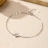 MODIAN 925 Sterling Silver Exquisite Lucky Four Leaf Clover CZ Link Chain Stackable Sweet Bracelet For Women Daily Fine Jewelry