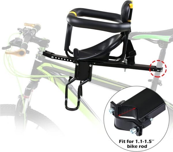 03c672929b9b3b26 LIXADA Bike Baby Seat Kids Child Safety Carrier Front Seat Saddle Cushion with Back Rest Foot Pedals
