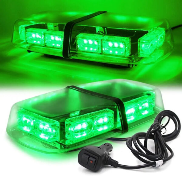 12" 36 LED 18 Watts Emergency Hazard Warning Security Roof Top Flash Strobe Mini Light Bar with Magnetic Mount, for Plow or Tow