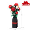 03ccdab80ceef032 Creative Red Rose Vase Plants Model Building Blocks Moc Romantic Classic Flowers Bouquet Potted Bricks Toys Valentine's Day Gift