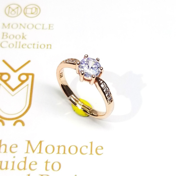 03d02c7daa24ba14 Korean Fashion OL Six Prong Diamond Ring Couple Copper Plated Sier Micro Inlaid Hearts and Arrows Marriage Proposal Jewelry