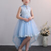 New Design Kids Dress For 4-12 Girls Wedding Party Tailing Tulle Elegant Princess Sleeveless Children’s Dresses TW1703