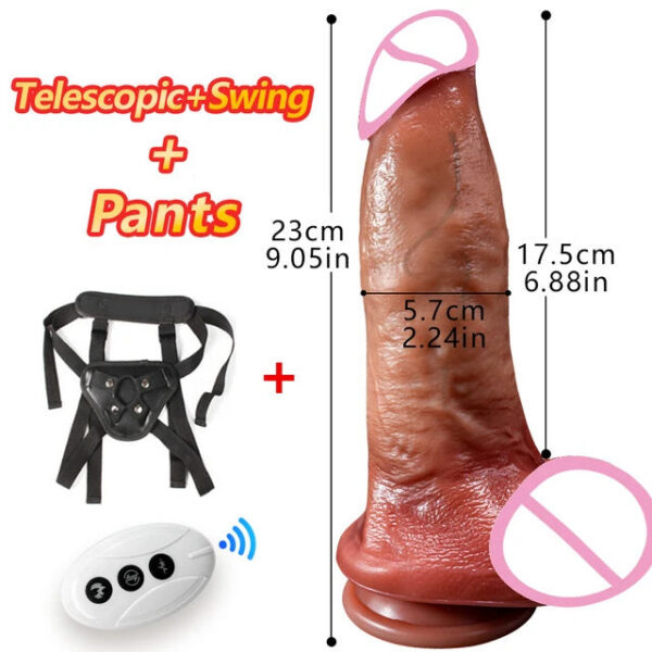 Big Telescc Realistic Vibrator Heating Thrusting Dildo Sex Toy G-spot Anal Stimulation Vibrating for Women