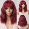 Brown Blonde Ombre Short Bob Wigs for Women Cosplay Synthetic with Bangs Dark Roots Gray Natural Hair Wig Heat Resistant