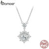 BAMOER Moissanite Halo for Women, 1 Carat Lab Grown Diamond Sterling Sier Chain Necklace