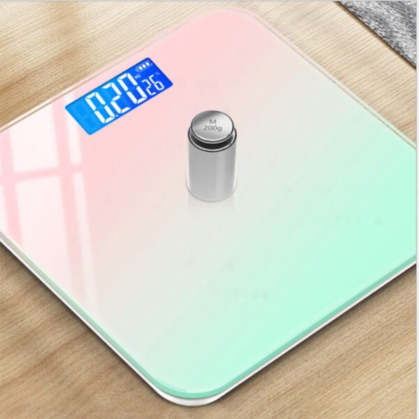 Gradient Color Intelligent LCD Digital Display Glass Balance Body Electronic Scale For Weight Meas