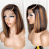 04059a00b5d8bb49 Highlight Straight Lace Front Wig Brazilian Short Bob Human Hair Wigs On Sale Clearance