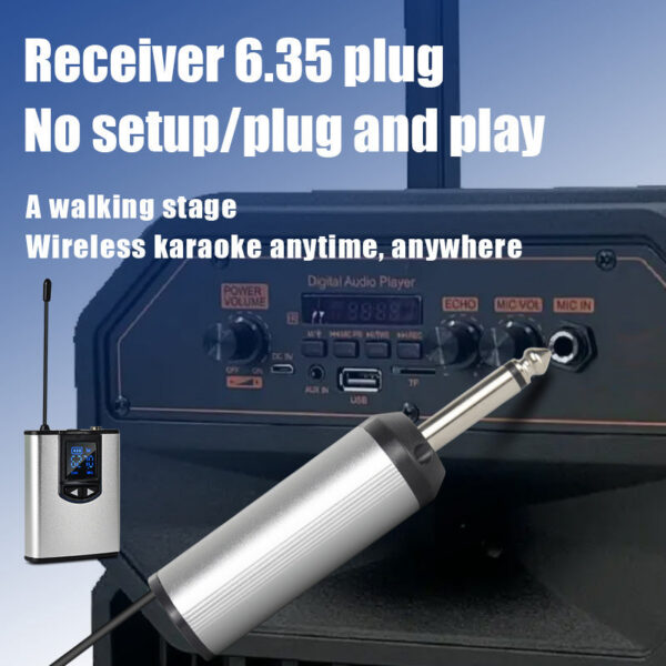 UHF Wireless Lavalier Microphone With Bodypack Transmitter Instructional Lecture Interview Vlog Live Recording