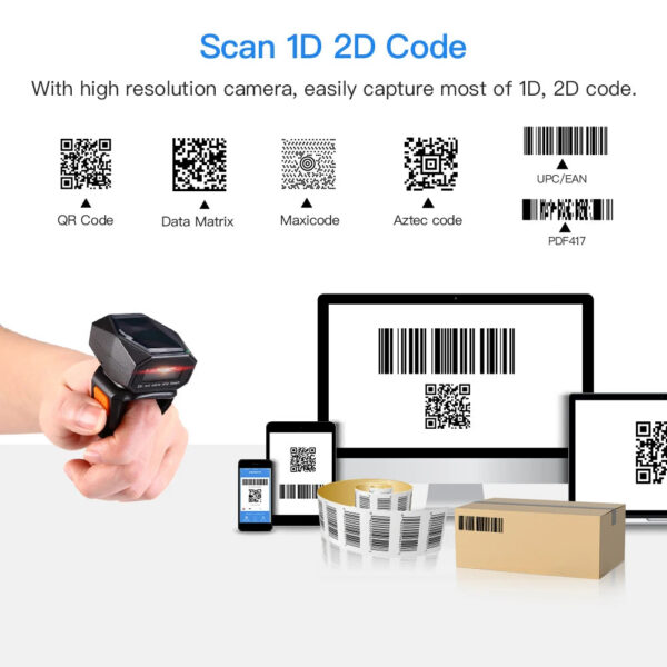 04143f09fd8769ca Eyoyo 2D Wearable Ring Barcode Scanner Mini Portable 3-in-1 USB Wired 2.4G Wireless Bluetooth finger scanner iPad iPhone Android