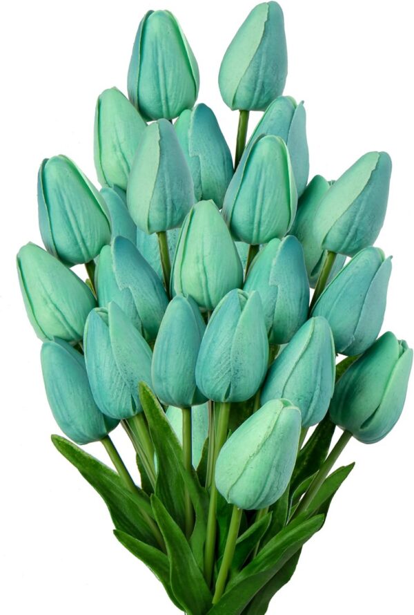 10 Pcs Orange Tulips Artificial Flowers Real Touch Fake Tulips Fake Flowers for Decoration 13.5" Faux Tulips Faux Flowers Bulk Artificial Tulips Flowers for Vase Centerpieces Home Wedding Bouquet