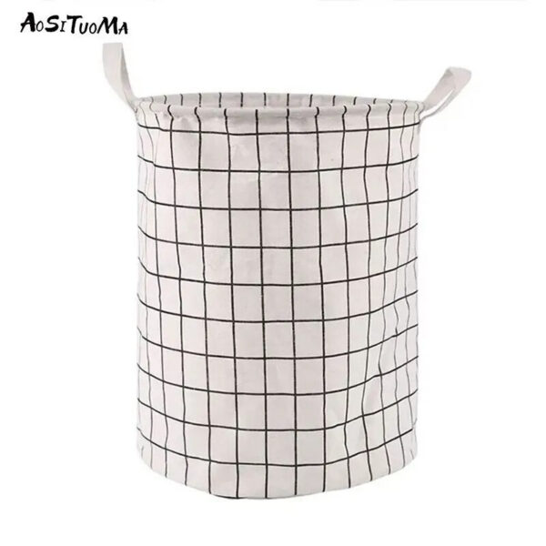 1pc Round Laundry Basket, Portable Dirty Clothes Hamper