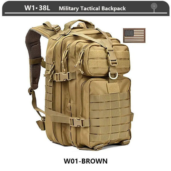04525258042447e1 Tactical Backpack 3 Day Assault Pack Molle Bag 38/45L Large Outdoor Waterproof Hiking Camping Travel 600D Rucksack Men Fishing