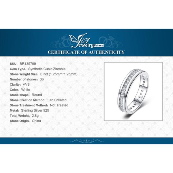 045bac915d1eb55a JewelryPalace Solid Sterling Sier Wedding Engagement for Woman AAAAA CZ Simulated Diamond Band Ring Jewelry