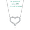 Smyoue 2CT Pass Tested Moissanite Heart Necklace for Women S Sier Plated Platinum Simulated Diamonds Pendant Birthday Gift
