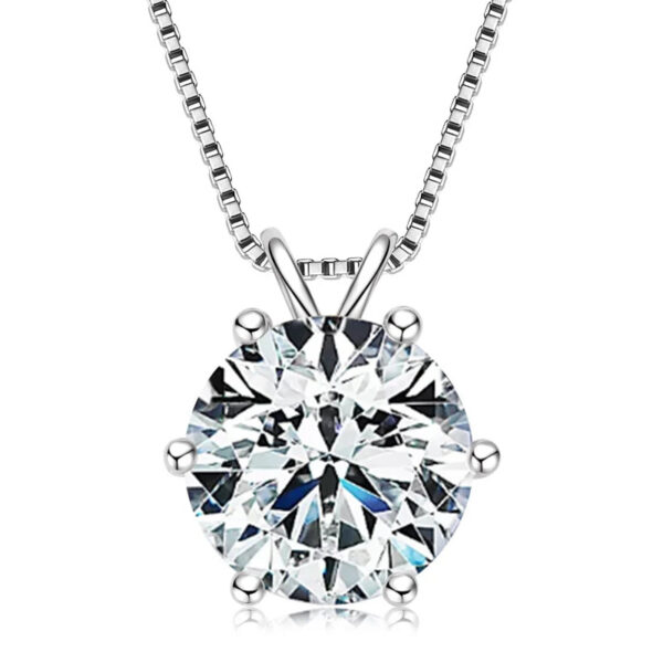 Lnngy 0.5ct-5ct Moissanite Pendant Necklace With Certificate For Women Original Real 925 Silver Chain Solitaire Drop Necklaces