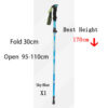 046eac9497075e5a 5-Section Outdoor Fold Trekking Pole Camping Portable Walking Hiking Stick For Nordic Elderly Telescopic Club Easy Put Into Bag