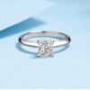 Tezzc 1ct 2ct Princess Cut Moissanite Lab Ring For Women Sterg Sier Pass Dia Test Bands Party Wedding Rings