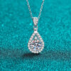0488872c6709791e NeeTim 2CT Moissanite Pendant For Women Diamond Necklace Sterling Sliver Plated White Gold Wedding Fine Jewelry for Girl