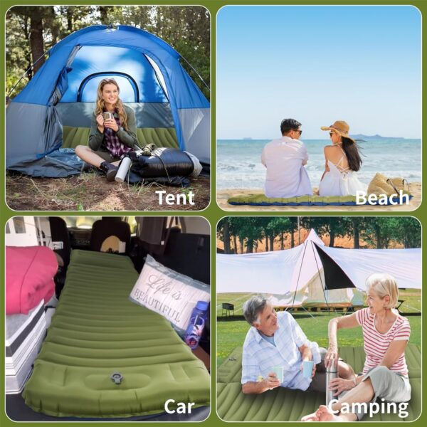 049a015b3503fd82 MEETSUN Insulated Sleeping Mat for Camping,50D Poly Pongee Fabric,Wear-Resistant,Enlarged Size,5" Thick Camping Mattress Pad with Built-in Foot Pump,Lightweight Sleeping Pad for Backpacking,Car,Tent.