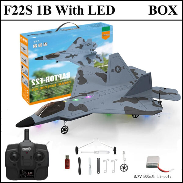 049ac1205e66331c 2024 New F22S 2.4G 4CH 3D6G RC Airplane Raptor F22 Warplane WLtoys A180 Upgrade Version LED Light With Gyroscope Out Door Toys