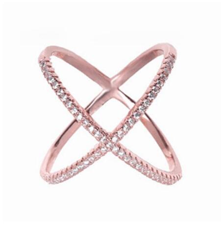 049d19d29bda66e6 New Design X shape Cross for Women Sterling Sier Diamond Statement Infinite Ring with Micro Paved Trendy Jewelry