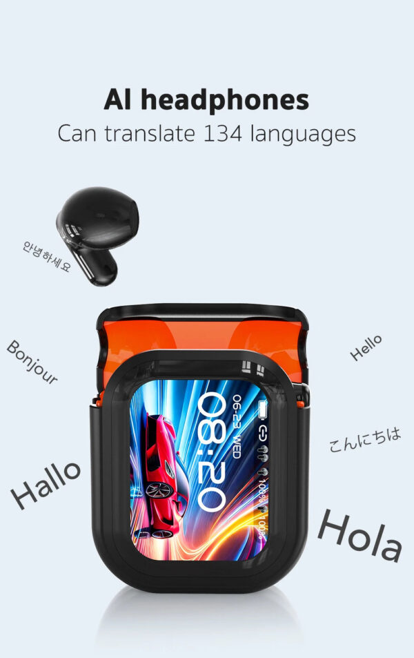 04ab486312195383 Translator HTC NE20 New Bluetooth 6.0 Wireless Headphones Translation Earphones IPX4 Waterproof Rating Long Battery Life
